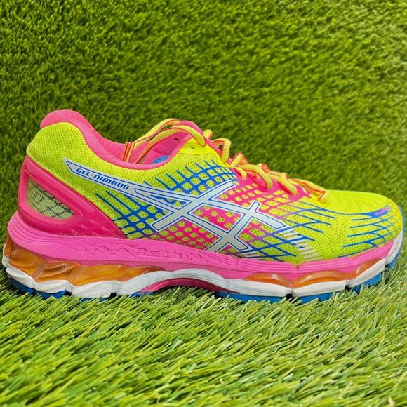 Near Mint Condition RARE ASICS GEL Nimbus 17 Size 8 Yellow Pink Blue 39 Medium - Picture 9 of 9